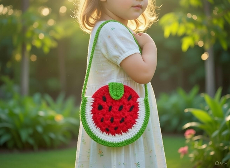 Watermelon Crochet Bag Pattern PDF + Video Tutorial | nontycrochet