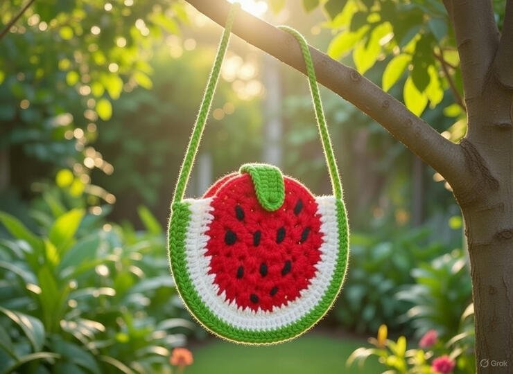 Watermelon Crochet Bag Pattern PDF + Video Tutorial | nontycrochet