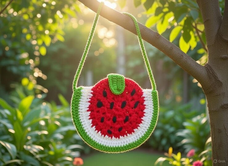 Watermelon Crochet Bag Pattern PDF + Video Tutorial | nontycrochet