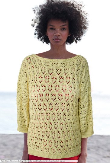 Pulli mit Zopf-Lochstrukturen