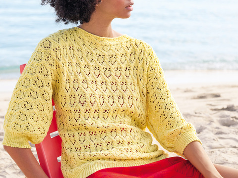 Pulli mit Zopf-Lochstrukturen