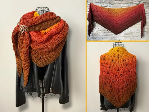 Crochet Pattern Flat Triangular Scarf "Himera"