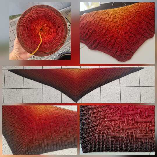 Crochet Pattern Flat Triangular Scarf "Himera"