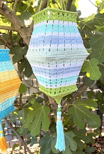 Boho Romance Lampion, Laterne eckige Form, ausführliche Häkelanleitung PDF