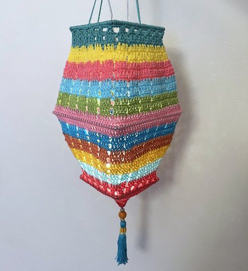 Boho Romance Lampion, Laterne eckige Form, ausführliche Häkelanleitung PDF