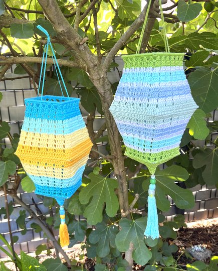 Boho Romance Lampion, Laterne eckige Form, ausführliche Häkelanleitung PDF