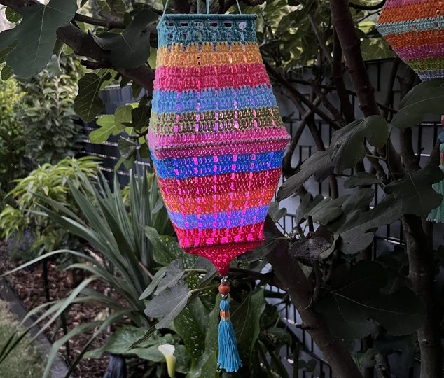 Crochet pattern Boho Romance Lampion, Square shaped lantern Tutorial PDF