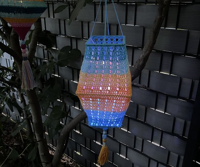Crochet pattern Boho Romance Lampion, Square shaped lantern Tutorial PDF