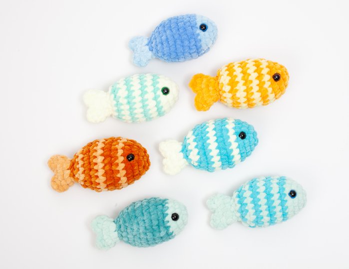 No sew fish crochet pattern, easy crochet fish pattern, amigurumi fish