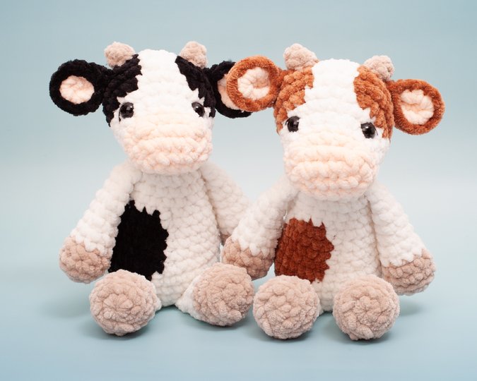 Cow crochet pattern, cow plushie crochet pattern, amigurumi stuffed animal
