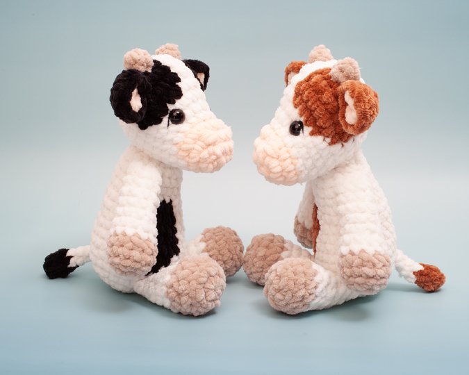 Cow crochet pattern, cow plushie crochet pattern, amigurumi stuffed animal