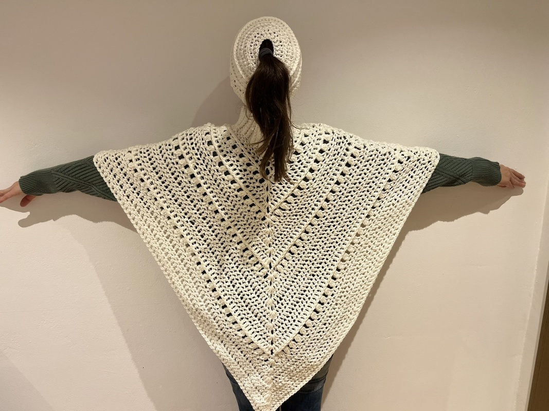 Set Messy Bun und Poncho/ Schalkragen "Vintage"