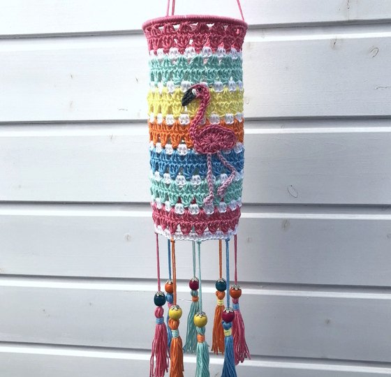 Häkelanleitung Bunte Laternen mit Alpaka Applikation, 4 Grö0en, Anfänger