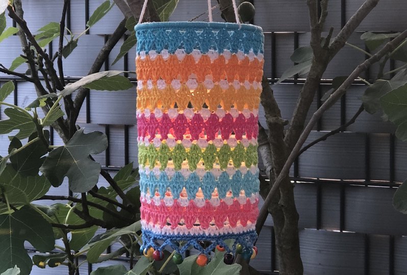 Häkelanleitung Bunte Laternen mit Alpaka Applikation, 4 Größen, Anfänger