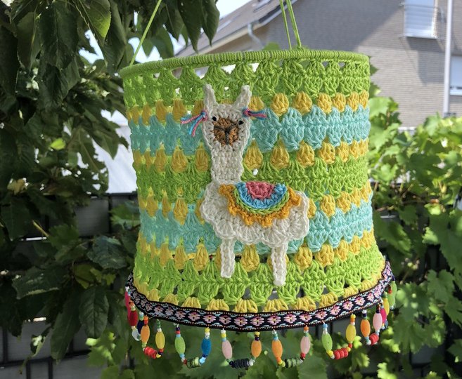 Häkelanleitung Bunte Laternen mit Alpaka Applikation, 4 Größen, Anfänger