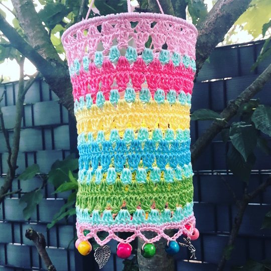 Häkelanleitung Bunte Laternen mit Alpaka Applikation, 4 Größen, Anfänger