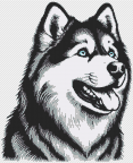 Kreuzstichvorlage Husky Snorre für kreative Hundeliebhaber:innen, PDF u PNG
