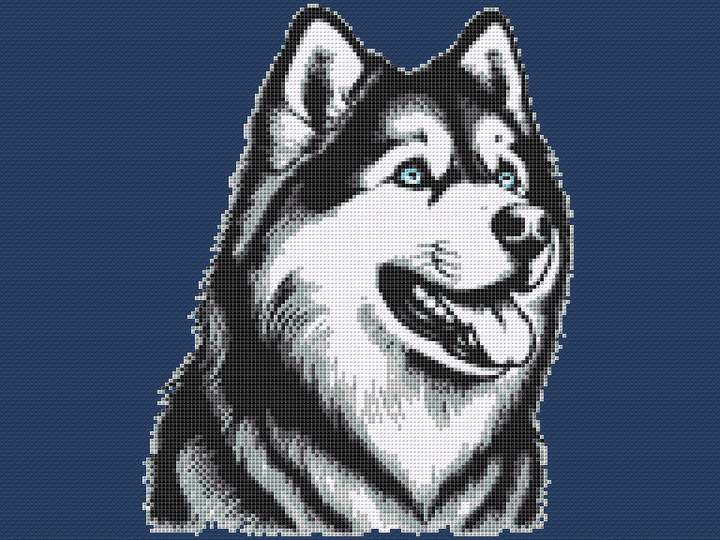 Kreuzstichvorlage Husky Snorre für kreative Hundeliebhaber:innen, PDF u PNG