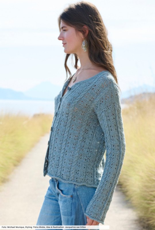 Cardigan in Blau-Grau - Bild 3