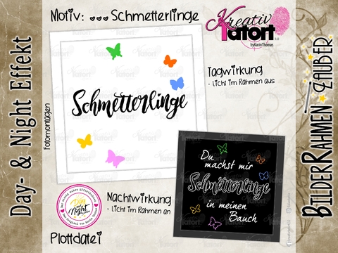 Plottdatei - BilderRahmen-Zauber (Day- & NightEffekt) - ...Schmetterlinge