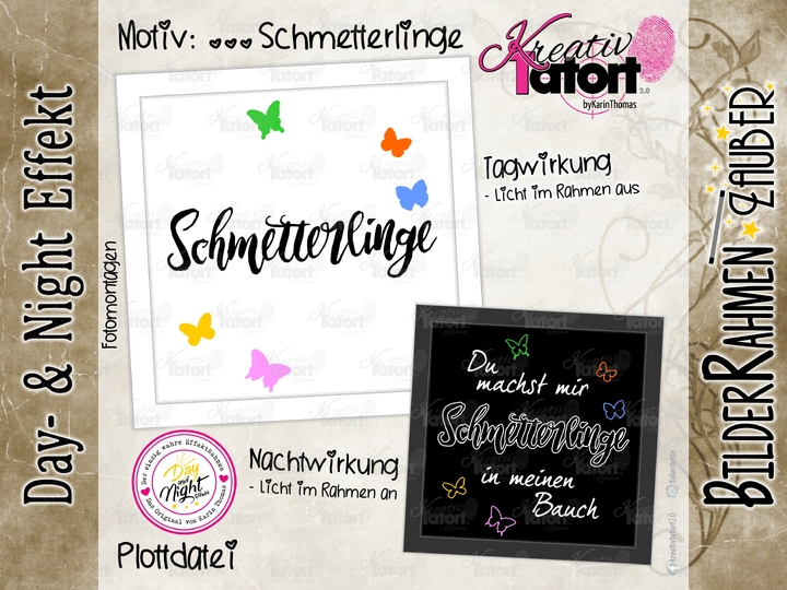 Plottdatei - BilderRahmen-Zauber (Day- & NightEffekt) - ...Schmetterlinge