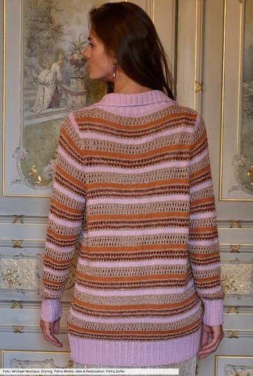 Streifenpulli mit Polokragen