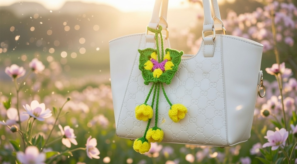 Butterfly & Flower Charm Bag Crochet Pattern – PDF + Video