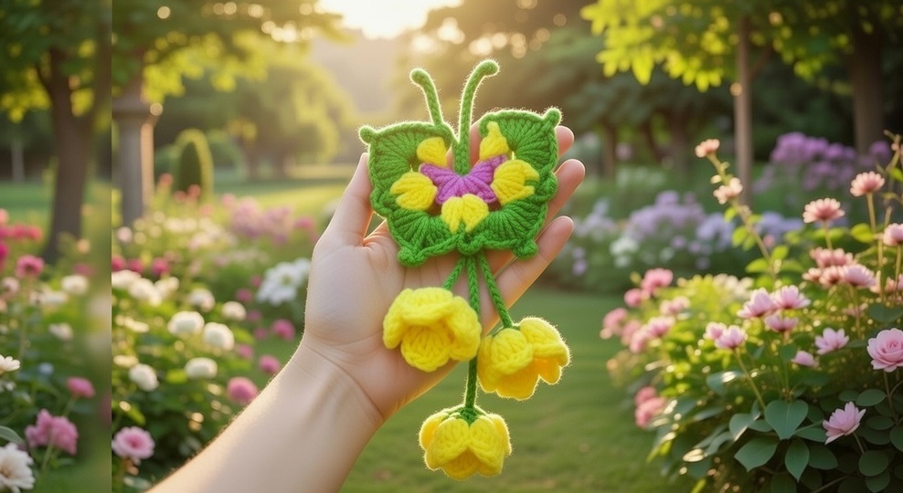 Butterfly & Flower Charm Bag Crochet Pattern – PDF + Video