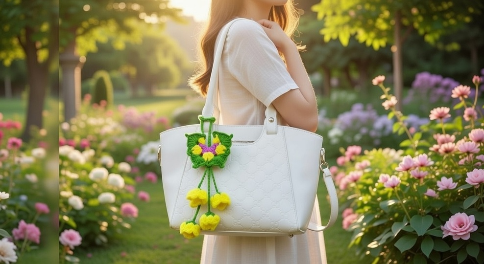 Butterfly & Flower Charm Bag Crochet Pattern – PDF + Video