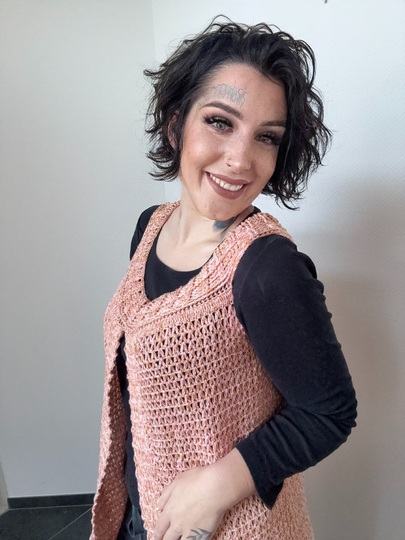 Häkelanleitung Longweste "PFIRSICH"