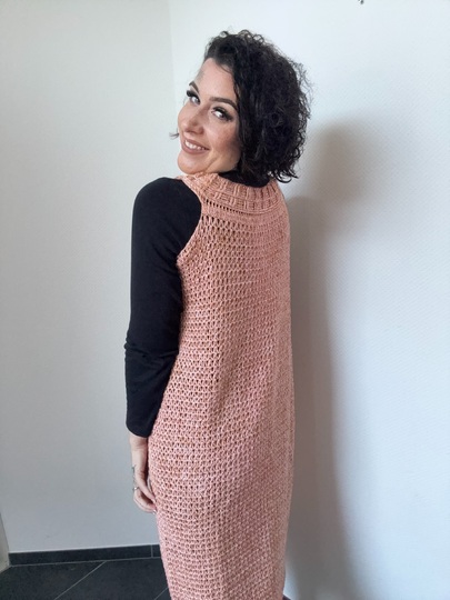 Häkelanleitung Longweste "PFIRSICH"