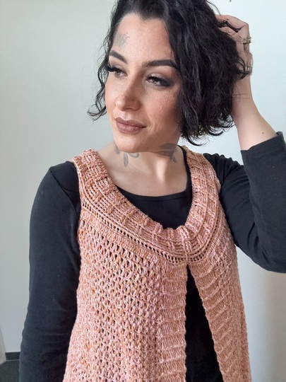 Häkelanleitung Longweste "PFIRSICH"