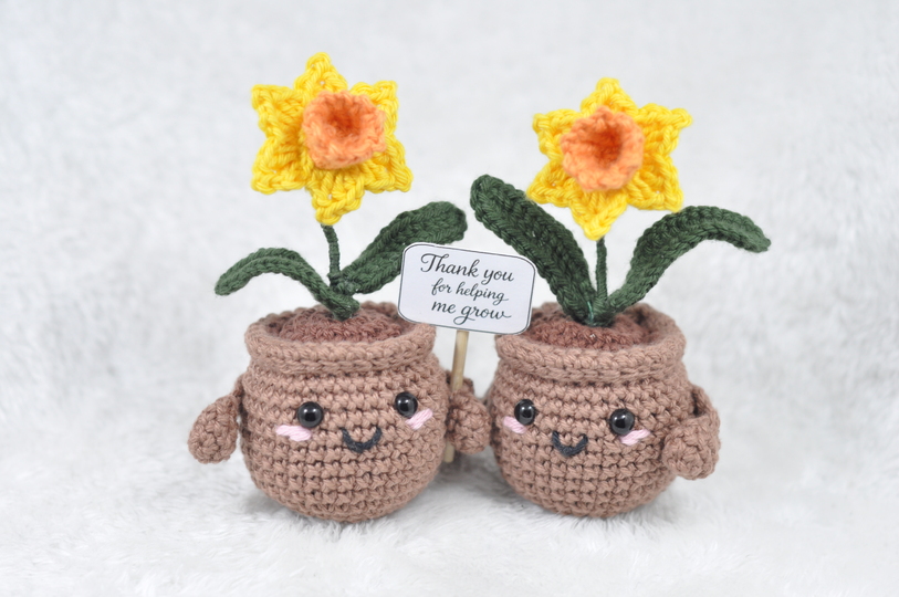 Häkelanleitung Support Plant - Frühlingsversion (4er Set)