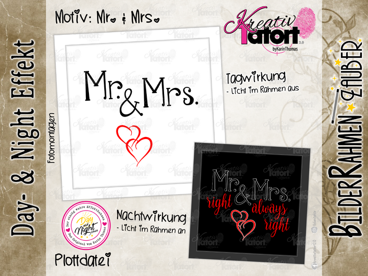 Plottdatei - BilderRahmen-Zauber (Day- & NightEffekt) - Mr. & Mrs.