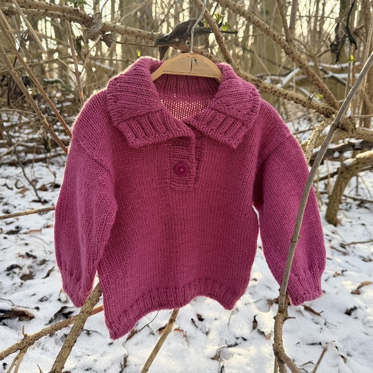 Strickanleitung Kinderpullover mit Knopfleiste | Größe 62–98