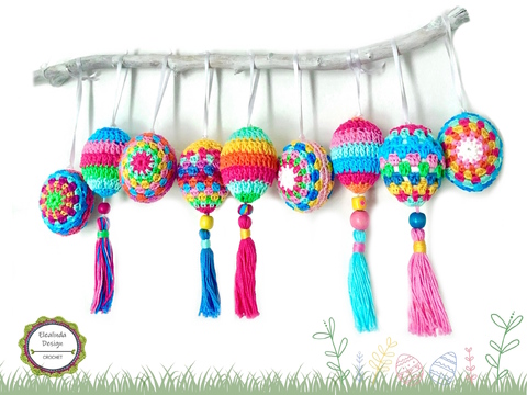 Häkelanleitung Ostereier im Boho-Look, 3 verschiedene Modelle, Anfänger PDF