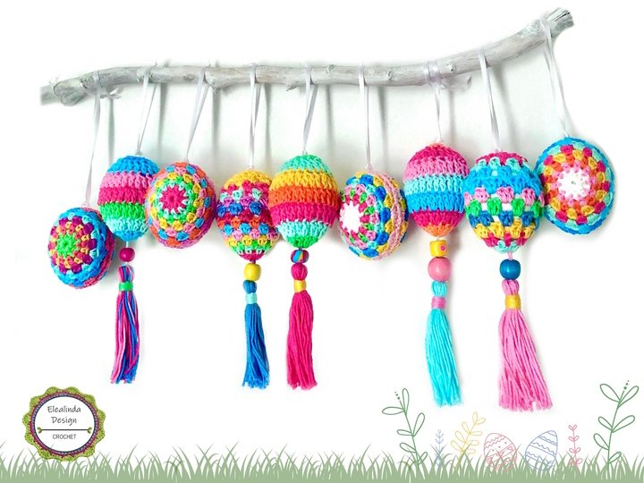 Häkelanleitung Ostereier im Boho-Look, 3 verschiedene Modelle, Anfänger PDF