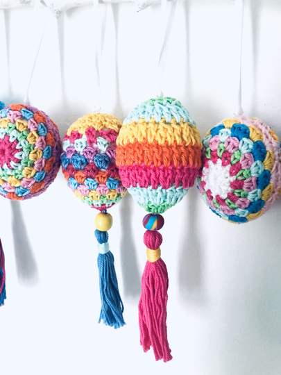Crochet Pattern Boho Easter Eggs, Cute Decoration for Easter, 3 designs PDF