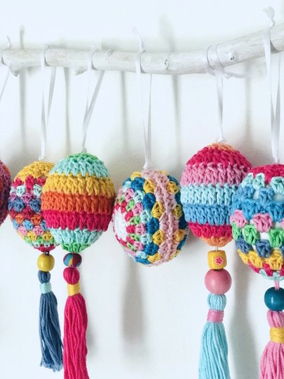 Häkelanleitung Ostereier im Boho-Look, 3 verschiedene Modelle, Anfänger PDF