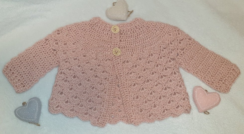 Anleitung für Baby- und Puppenjäckchen Anja Größe 0 – 24 Monate