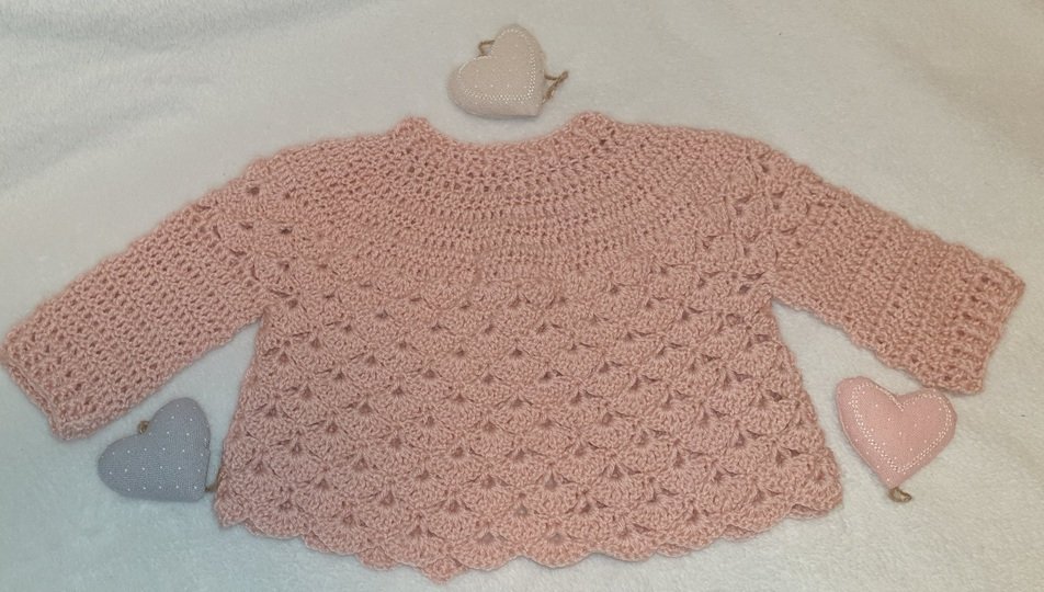 Anleitung für Baby- und Puppenjäckchen Anja Größe 0 – 24 Monate