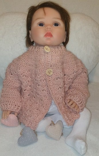 Anleitung für Baby- und Puppenjäckchen Anja Größe 0 – 24 Monate