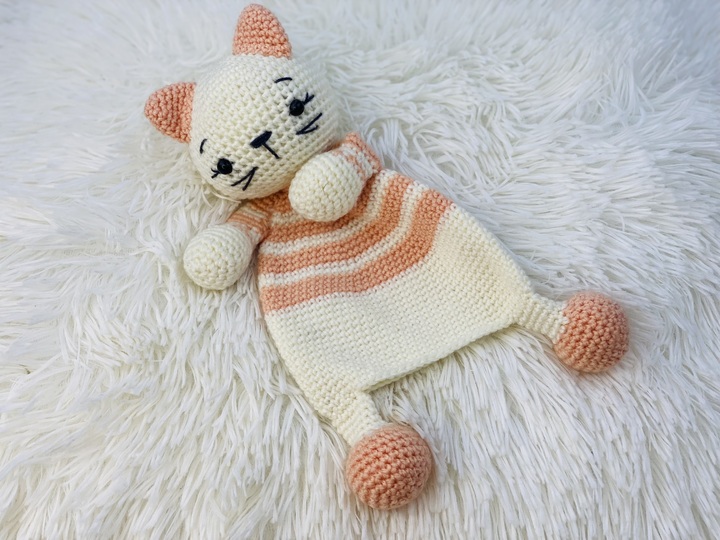 Häkelanleitung - Schnuffeltuch / Schmusetuch Katze