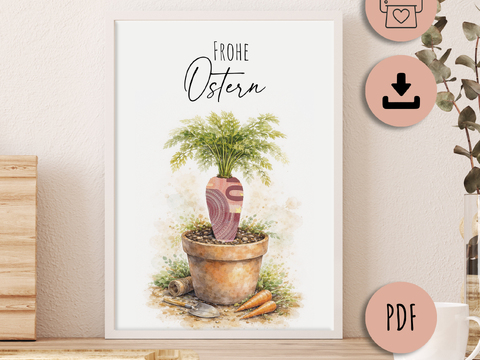 Poster GELDGESCHENK OSTERN Möhre DOWNLOAD Vorlage