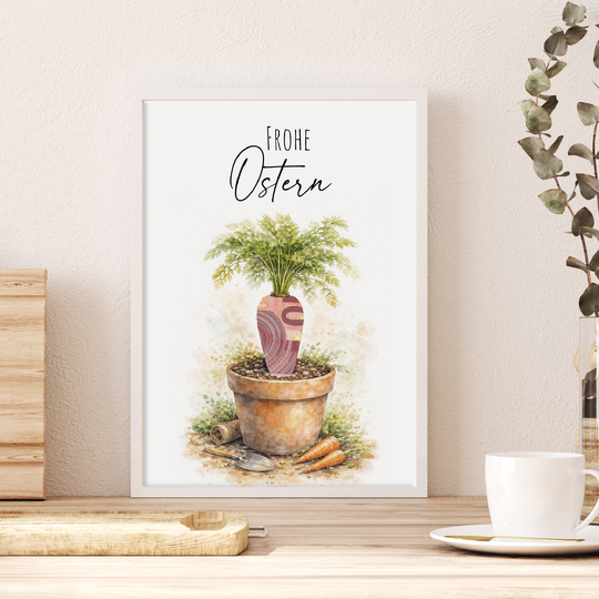 Poster GELDGESCHENK OSTERN Möhre DOWNLOAD Vorlage