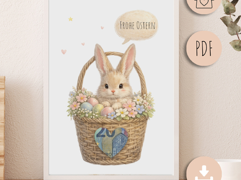 Poster GELDGESCHENK OSTERN Hase DOWNLOAD Vorlage