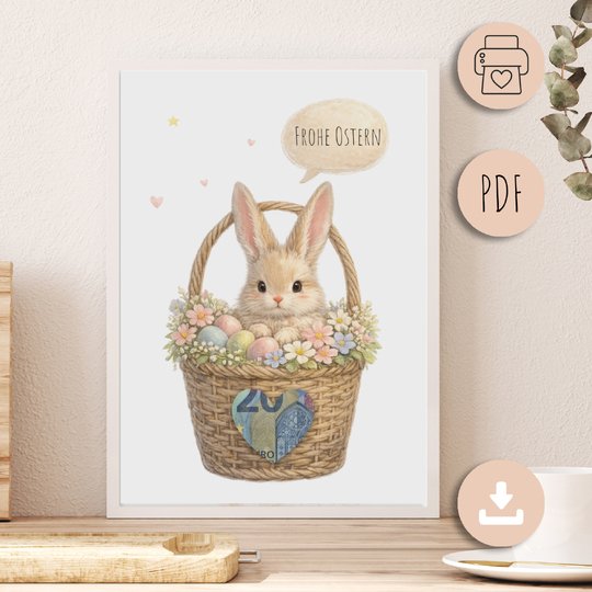 Poster GELDGESCHENK OSTERN Hase DOWNLOAD Vorlage
