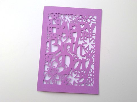 Happy Birthday Karte Plotterdatei SVG DXF