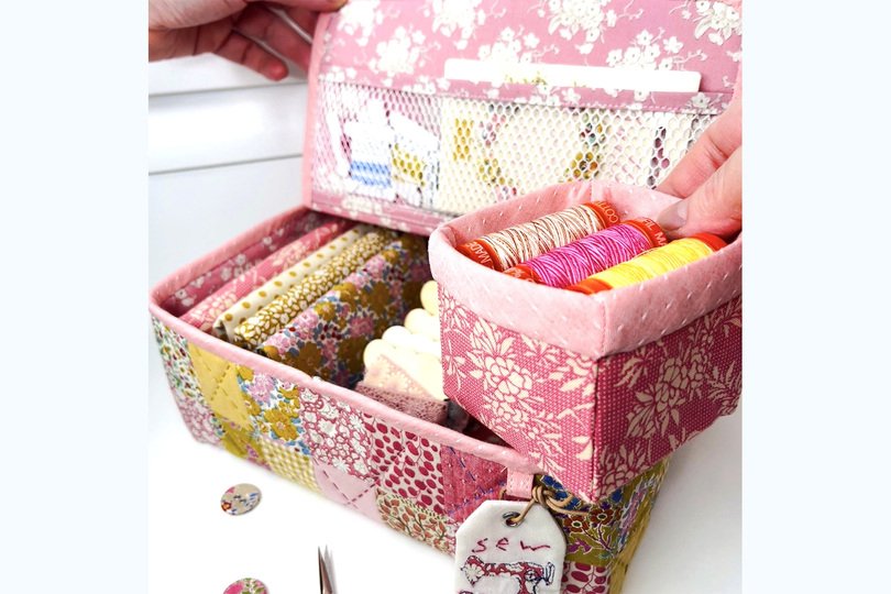 Nähbox & Teebox | PDF Schnittmuster Box | Organizer mit Einsatzkörben und U