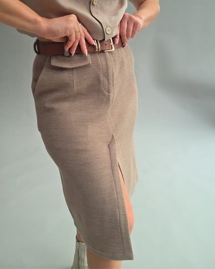 Schnittmuster eleganter Midi-Rock mit Schlitz und Eingriffstaschen